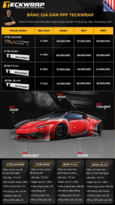 Bảng giá dán PPF TPU xe ô tô tại Biên Hoà