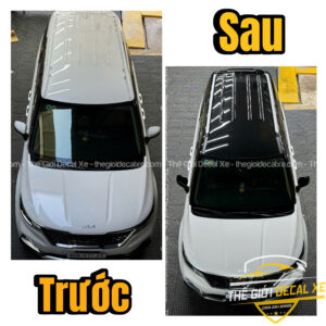 KIA Canival trước và sau khi dán nóc đen panorama biên hoà