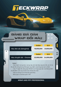 Bảng giá dán đổi màu xe Teckwrap tại Biên Hoà